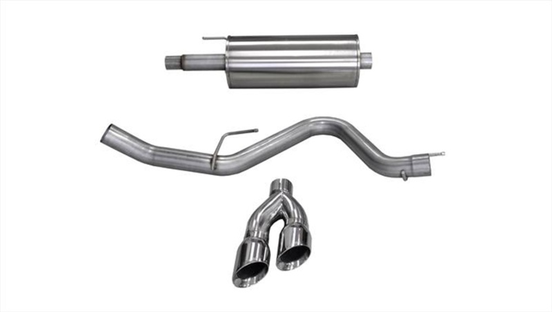 Ford F-150 Performance Exhaust - Single Side - CORSA Performance - Cat-Back Sport Single Side Dual 4in Tips - Polished - `15-`20